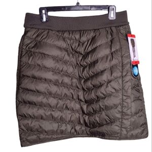 Adventure fleece-lined puffer down skirt olive M New